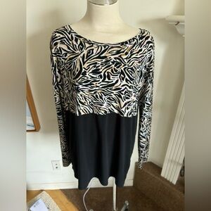 Lilly Pulitzer Black and White Animal Print Blouse